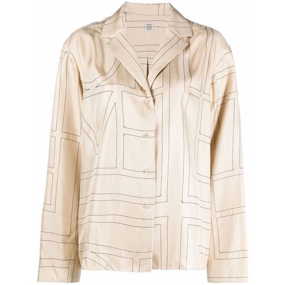 TOTEME Sweaters - Toteme Women Monogram Silk Shirt